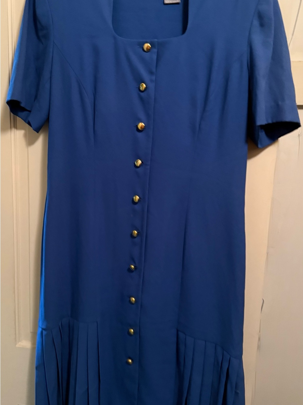 Liz Claiborne Royal Blue Button-Front Midi Dress